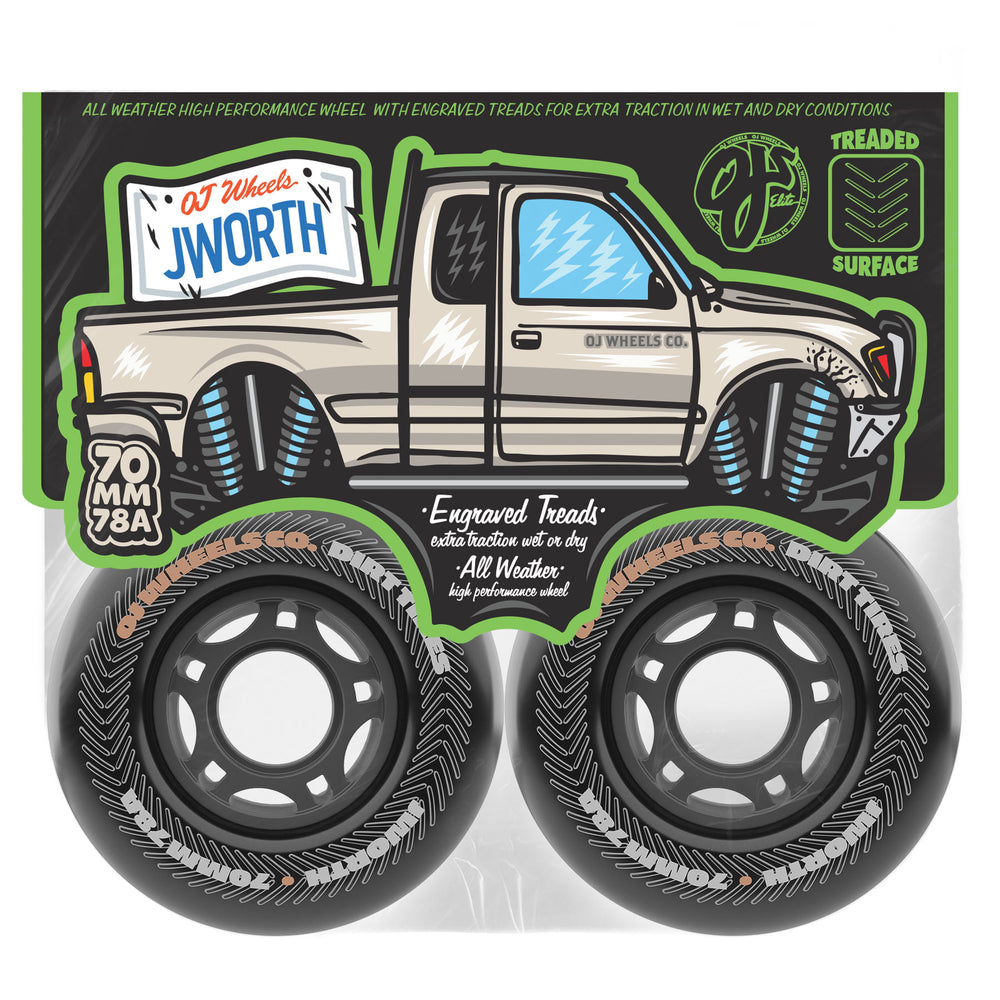70mm/78A Worthington Dirt Tires Thunder Juice | Engraved Treads