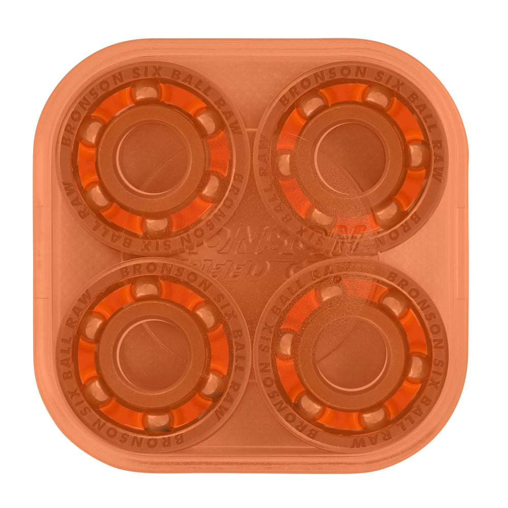 Six Ball Raw Shieldless Skateboard Bearings | Bronson Speed Co.