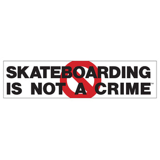 Skateboarding Is Not A Crime 10in Bullet Sticker Black/Red