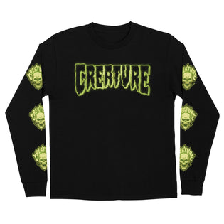 Bonehead Glitch Mens Creature Longsleeve T-Shirt Black
