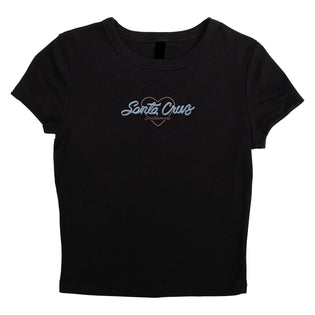 Love Script Womens Santa Cruz Crop T-Shirt Black