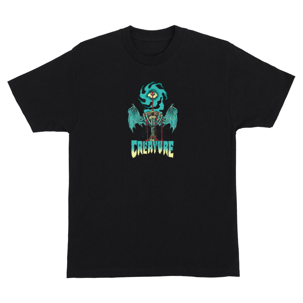 希少】CREATURE クリーチャースカルTシャツ NHS黒タグ サンフェード！ 希少】CREATURE クリーチャースカルTシャツ NHS黒タグ サンフェード
