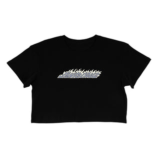 Flame Strip Womens Santa Cruz Crop T-Shirt Black