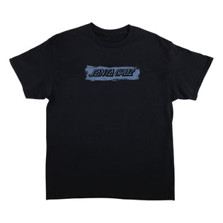 Cut Strip Front Mens Santa Cruz T-Shirt Black