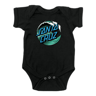 Wave Dot Santa Cruz Baby One Piece Bodysuit Black