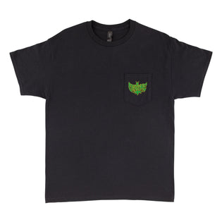 Gravette Hippie Skull Creature Pocket T-Shirt Black