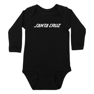Solid Strip Santa Cruz Baby Longsleeve One Piece Bodysuit Black