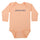 Solid Strip Santa Cruz Baby Longsleeve One Piece Bodysuit Peachy