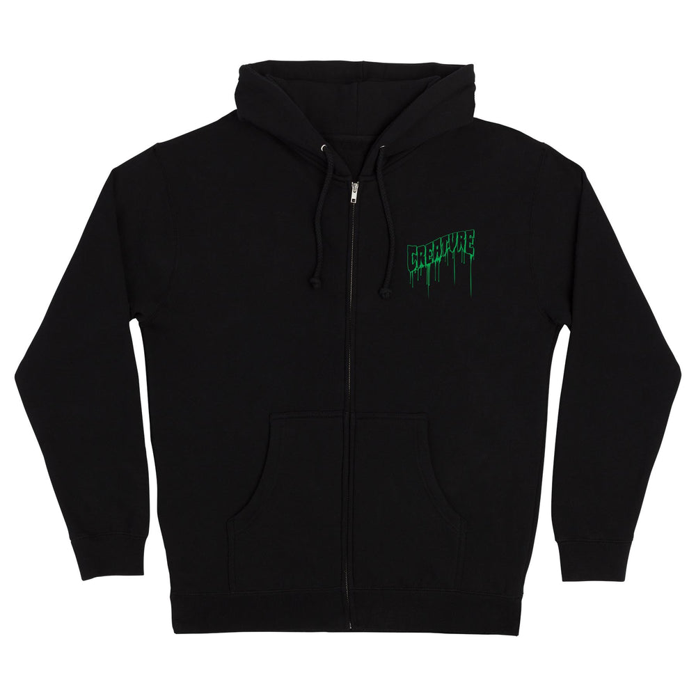 Logo Outline Drip Mens Zip Hoodie | Creature | Skate Apparel