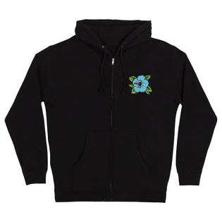 Screaming Hibiscus Dot Mens Santa Cruz Zip Hoodie Black