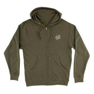 Tone Stamped Dot Womens Santa Cruz Zip Hoodie Army