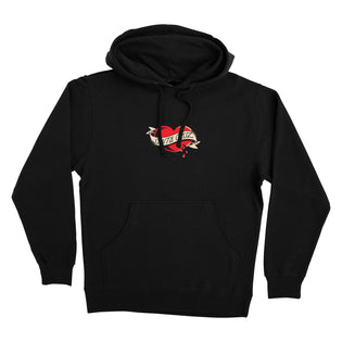 Banner Heart Womens Santa Cruz Hoodie Black