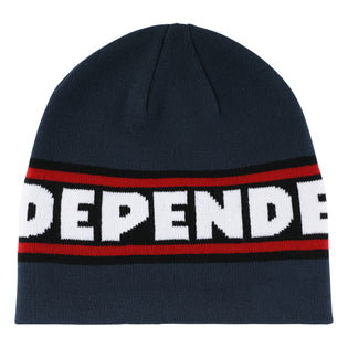 Bar Logo Beanie Skull Cap Unisex Independent Hat Navy