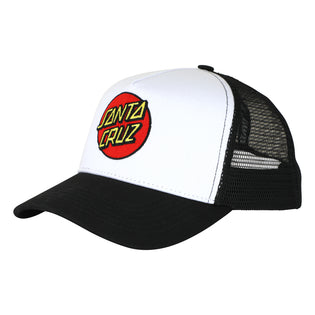 Classic Dot Mesh Trucker Youth Santa Cruz Hat White/Black