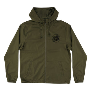 Opus Dot Chest Mens Santa Cruz Hooded Windbreaker Black/Graphite