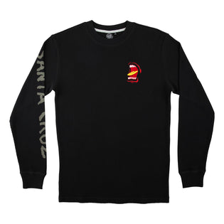 Screaming Waffle Thermal Mens Santa Cruz Longsleeve T-Shirt Black