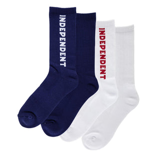 Baseline Mens Independent Socks X2 Pairs Black/Charcoal