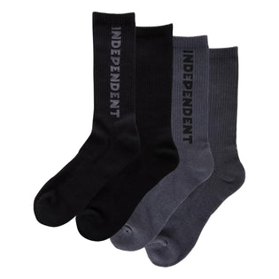 Baseline Mens Independent Socks X2 Pairs Black/Charcoal