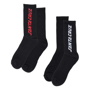 Solid Strip Mens Santa Cruz Socks X2 Pairs White Multi