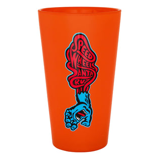 Speed Wheels Screaming Hand OJ Pint Glass Orange