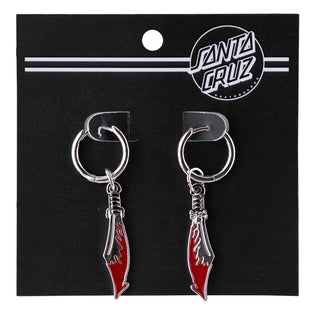 Meek Slasher Sword Sant Cruz Earring Set Silver/Red