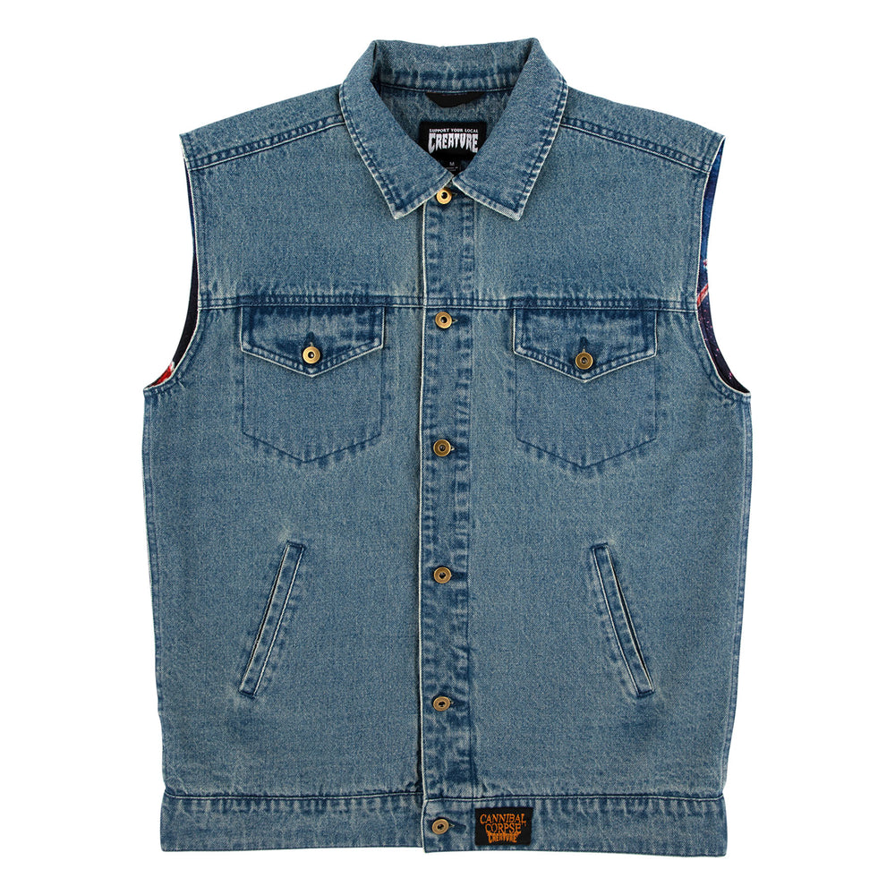 Cannibal Corpse Denim Vest | Creature Skateboards Collab