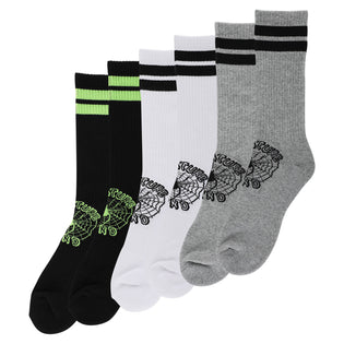 Web Crew Mens Creature Socks X3 Pairs Black/White/Grey Hthr
