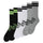 Web Crew Mens Creature Socks X3 Pairs Black/White/Grey Hthr