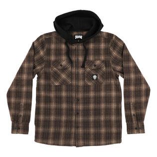 BHF Mens Creature Longsleeve Flannel Shirt Brown/Black
