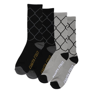 Spot Chain Mens Santa Cruz Socks X2 Pairs Black/Grey Multi
