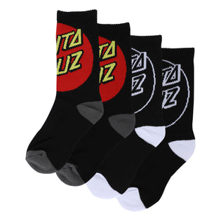 Big Cruz Youth Santa Cruz Socks X2 Pairs White/Royal Multi