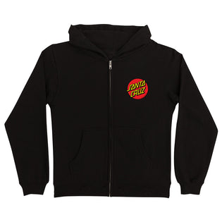 Classic Dot Santa Cruz Youth Zip Hoodie Black