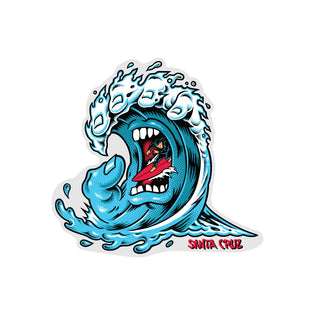 Screaming Wave 4.25in Santa Cruz Stickers (25 Pack) Blue
