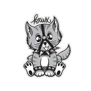 Bondage Kitty 4in Krux Stickers (25 Pack) Grey