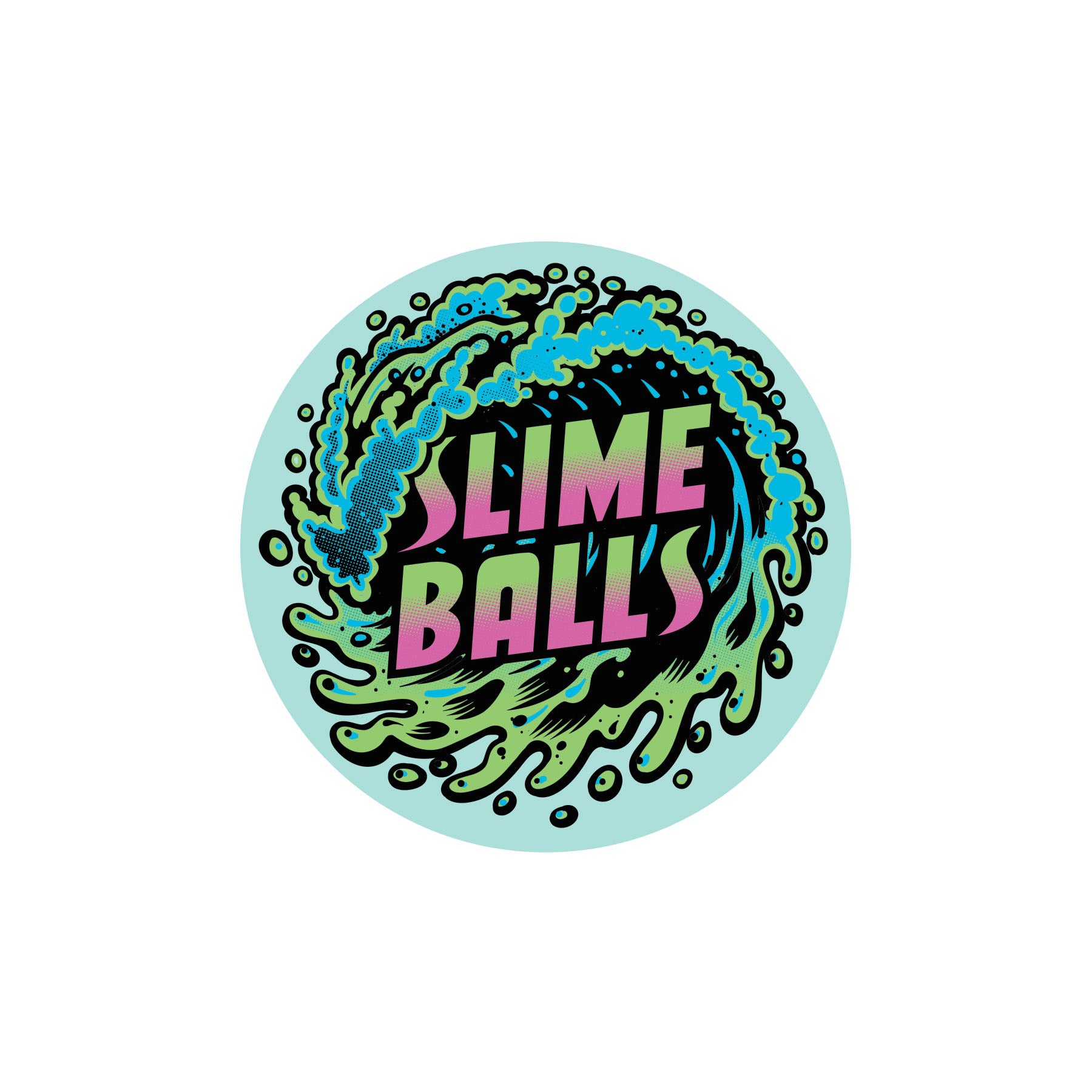 Slime Balls SB Logo Flame Skateboard Sticker 3.5