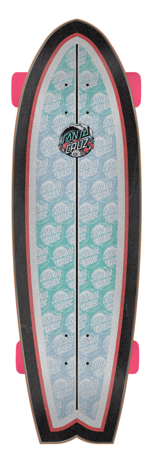 9.00in Wave Dot Mushroom Splice Shark Cruiser | Santa Cruz Skateboards