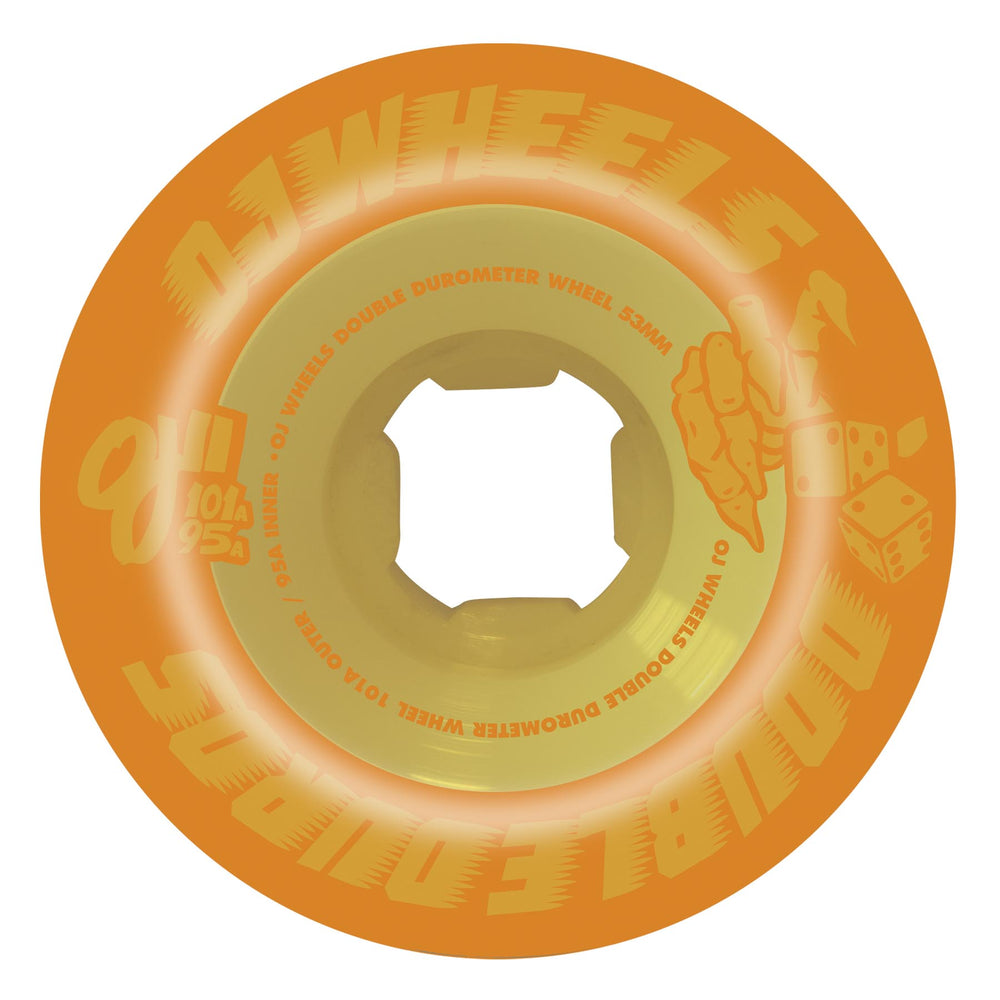 53mm - 101a/95a Pastel Orange | Double Duro | OJ Skate Wheels