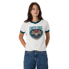 ★LEE★ Women's Heart Ringer Crop T-Shirt Red LE2402ST64RD Red Women's Ringer Tee | Artree Design