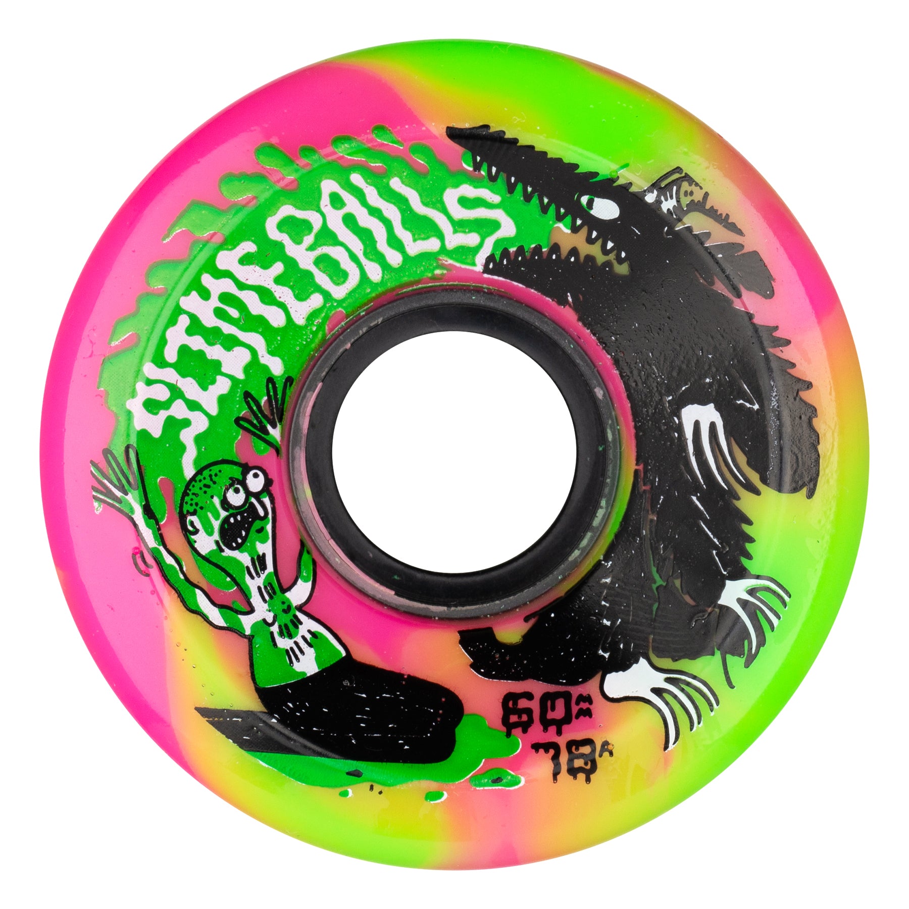 60mm Jay Howell OG Slime Pink Green Swirl 78a | Slime Balls