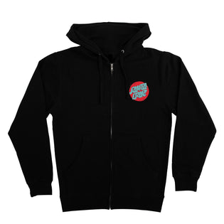 Scrawl Dot Womens Santa Cruz Zip Hoodie Black