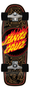 9.8in Flame Dot Route Santa Cruz Carver Surf Skate No Color