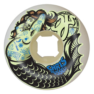 56mm Chris Russell Sexy Mermaid Double Duro White 99a/95a OJ Skateboard Wheels White