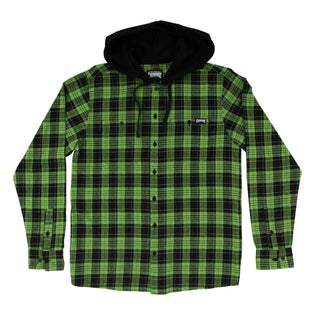 Bat Relic Mens Creature Flannel Shirt Green/Black