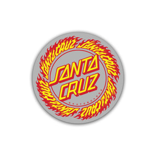 Flame Ringed Dot 3.5in Santa Cruz Stickers (25 Pack) Red/Yellow