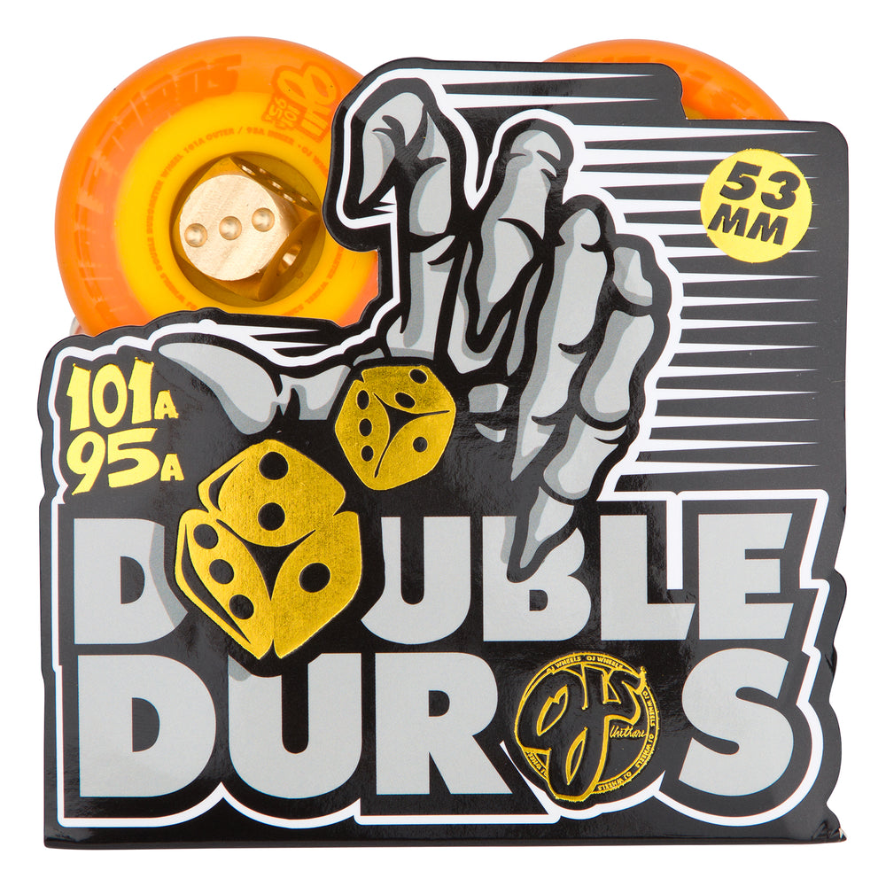 53mm - 101a/95a Pastel Orange | Double Duro | OJ Skate Wheels