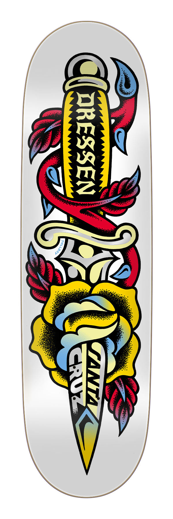 8.7in Dressen Dagger | Shaped Skateboard Deck | Santa Cruz