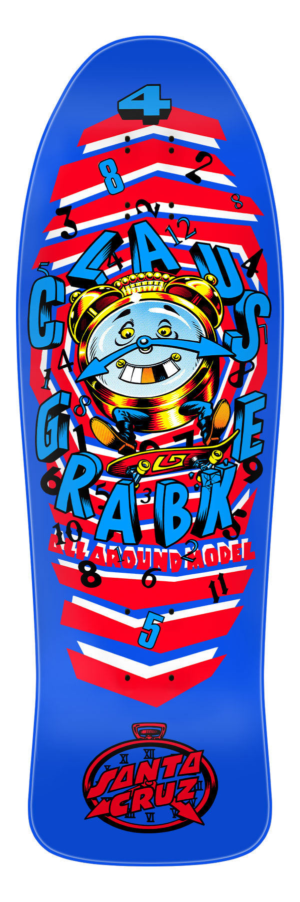 Santa Cruz Claus Grabke スケートボードデッキ 9.89in Grabke All Around Reissue Deck | Shaped 80s