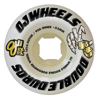 53mm- 101a/95a Team White | Double Duro | OJ Skateboard Wheels