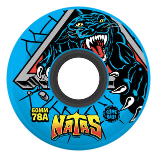 60mm Natas Kaupas OG Slime Blue 78a Slime Balls Skateboard Wheels Blue