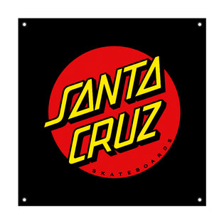 36in Classic Dot Santa Cruz Skateboards Banner White